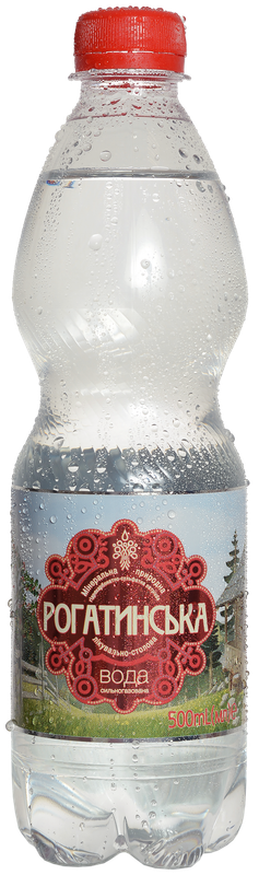 Вода мінеральна лікувально-столова РОГАТИНСЬКА сильногазована 0,5л